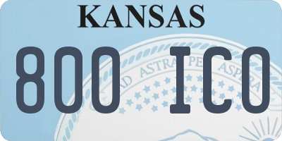 KS license plate 800ICO