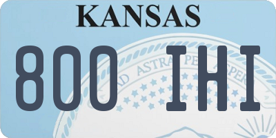KS license plate 800IHI
