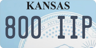 KS license plate 800IIP