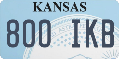 KS license plate 800IKB