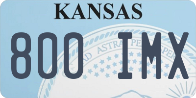 KS license plate 800IMX
