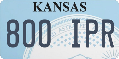 KS license plate 800IPR