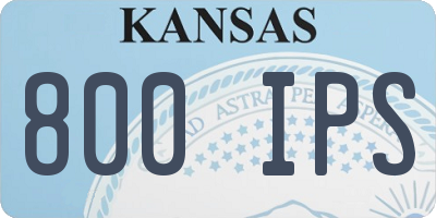 KS license plate 800IPS