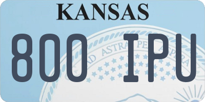KS license plate 800IPU