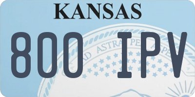 KS license plate 800IPV