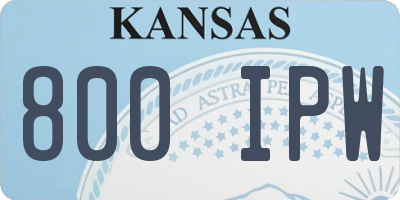 KS license plate 800IPW