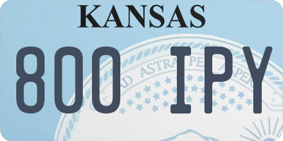 KS license plate 800IPY