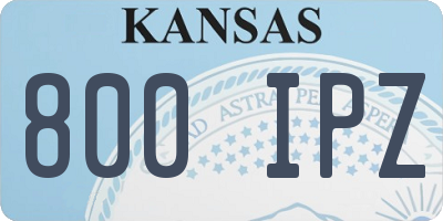 KS license plate 800IPZ