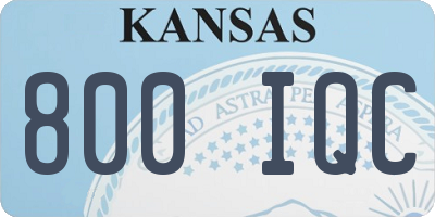 KS license plate 800IQC