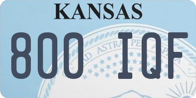 KS license plate 800IQF