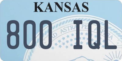 KS license plate 800IQL