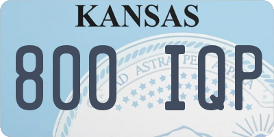 KS license plate 800IQP