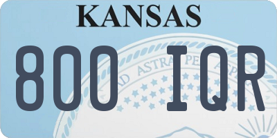 KS license plate 800IQR