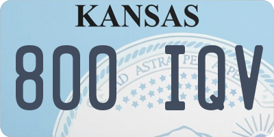 KS license plate 800IQV