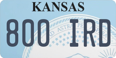 KS license plate 800IRD