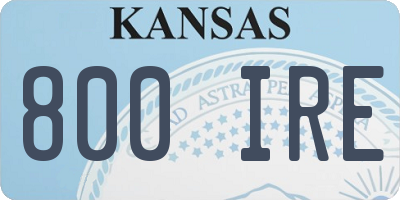 KS license plate 800IRE