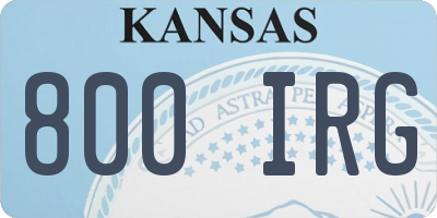 KS license plate 800IRG