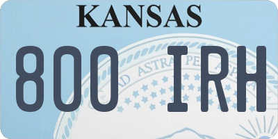 KS license plate 800IRH