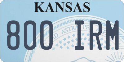 KS license plate 800IRM