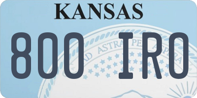 KS license plate 800IRO
