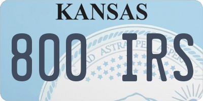 KS license plate 800IRS