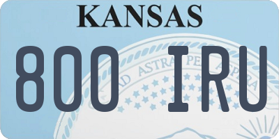 KS license plate 800IRU