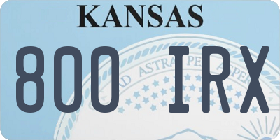 KS license plate 800IRX