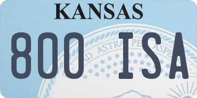 KS license plate 800ISA