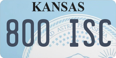 KS license plate 800ISC