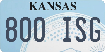 KS license plate 800ISG