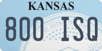 KS license plate 800ISQ