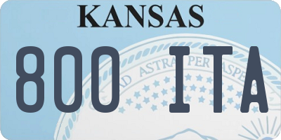 KS license plate 800ITA