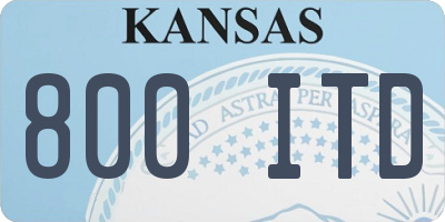 KS license plate 800ITD