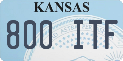 KS license plate 800ITF