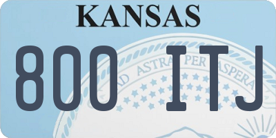 KS license plate 800ITJ