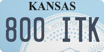 KS license plate 800ITK