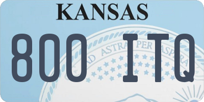 KS license plate 800ITQ