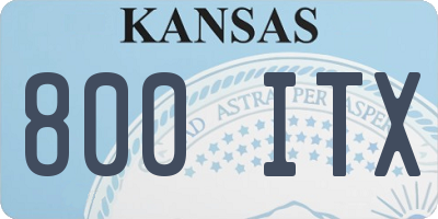 KS license plate 800ITX