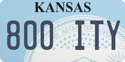 KS license plate 800ITY