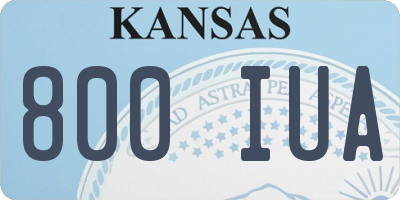 KS license plate 800IUA