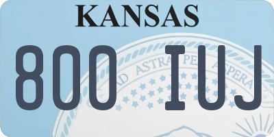 KS license plate 800IUJ