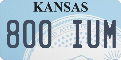 KS license plate 800IUM