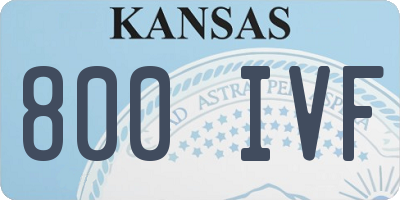 KS license plate 800IVF
