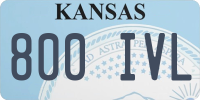 KS license plate 800IVL