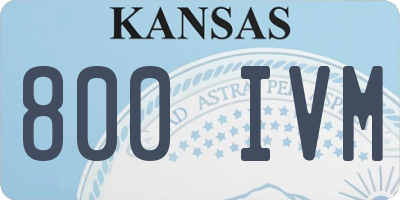 KS license plate 800IVM