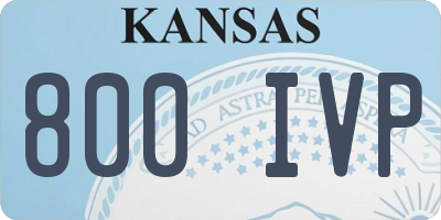 KS license plate 800IVP