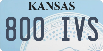 KS license plate 800IVS
