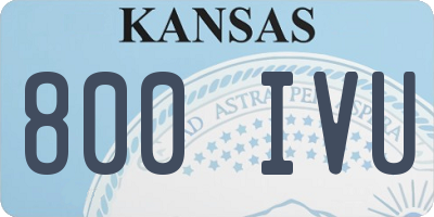 KS license plate 800IVU