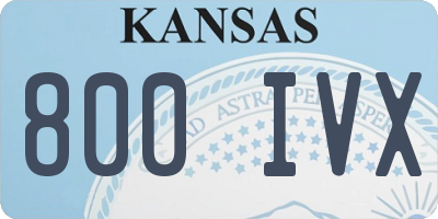 KS license plate 800IVX