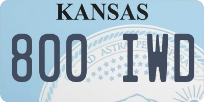 KS license plate 800IWD